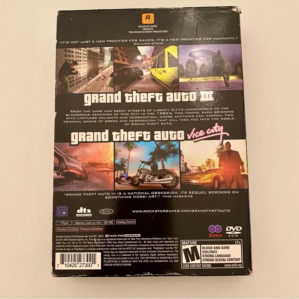 Grand Theft Auto Double Pack Greatest Hits Sony PlayStation 2 | III & Vice City
